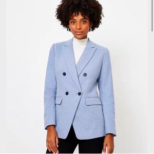 NWT 4P Loft Jonah Wool Blazer Melange Blue Petite